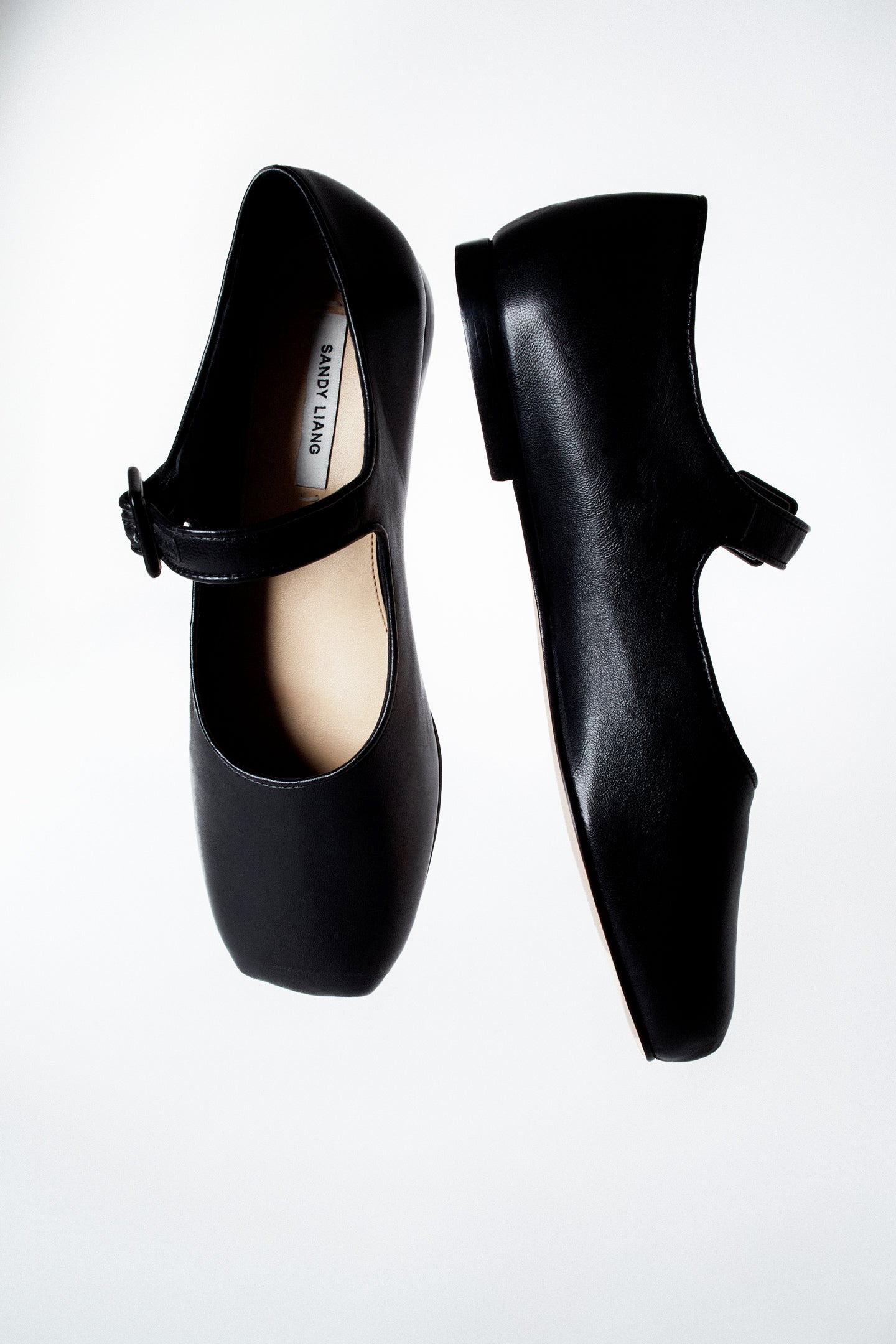 Mary Jane Pointe in Black Nappa Leather