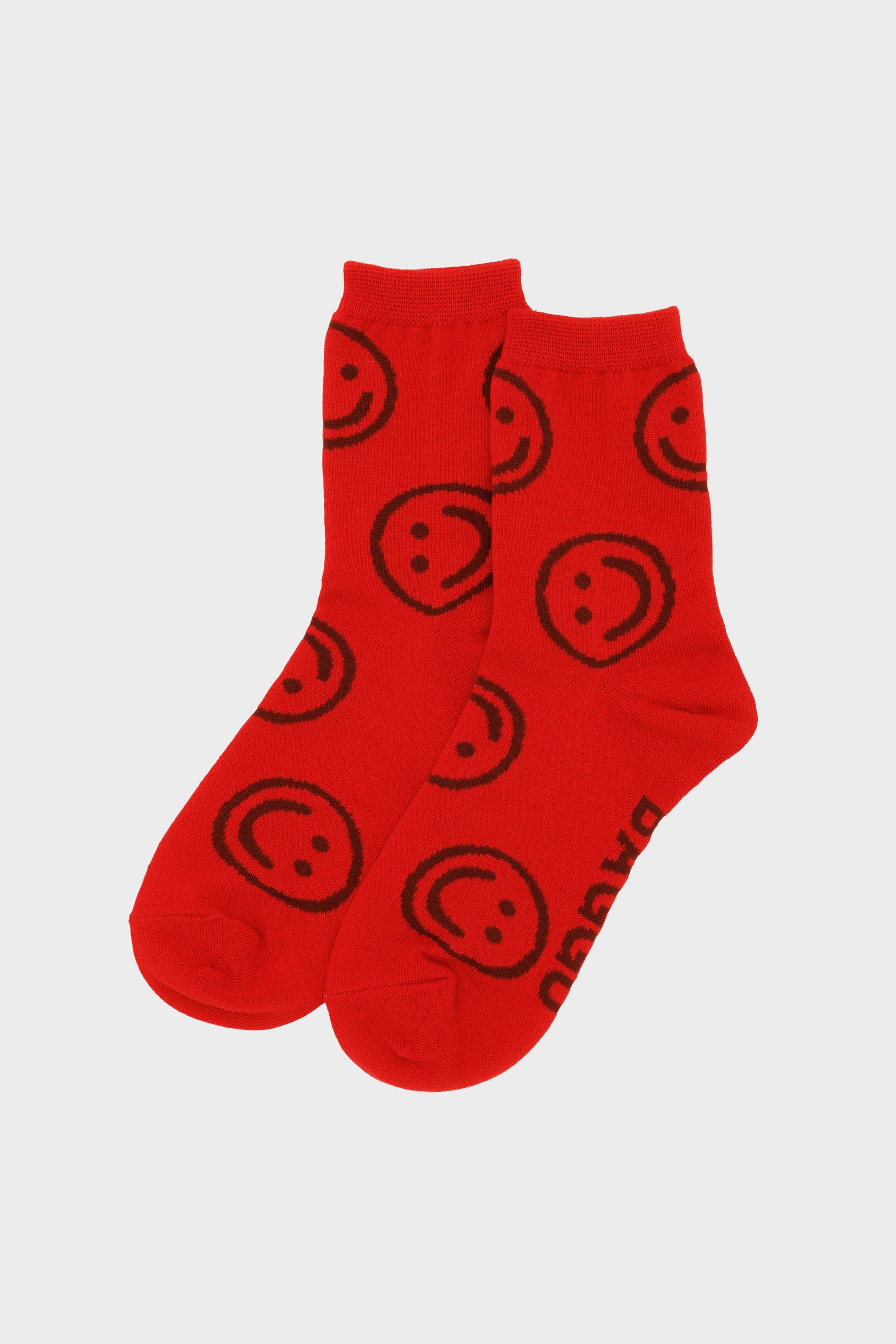 Crew Socks in Red Happy
