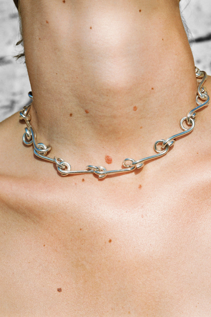Wave Necklace in Sterling Silver by Sapir Bachar