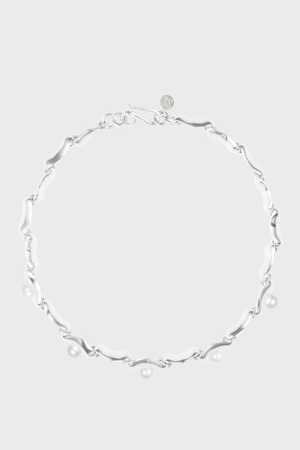 Synthesis Pearl Necklace in Sterling Silver by Sapir Bachar http://www.shoprecital.com