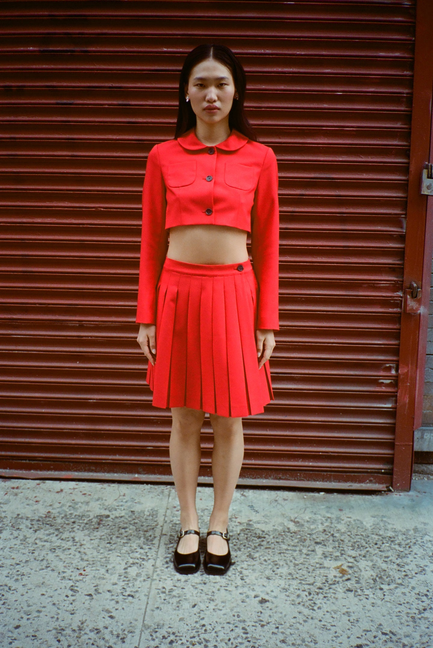 Astra Skort in Red by Sandy Liang