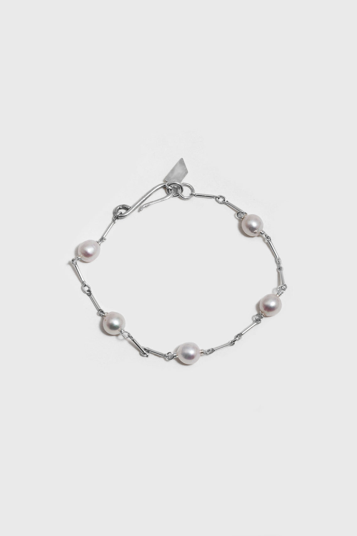 Pearl Link Bracelet in Sterling Silver by Loren Stewart