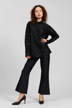 Lawyer Pant in Black Rhinestone by Batsheva