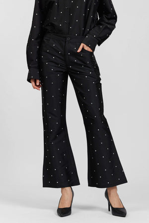 Lawyer Pant in Black Rhinestone by Batsheva