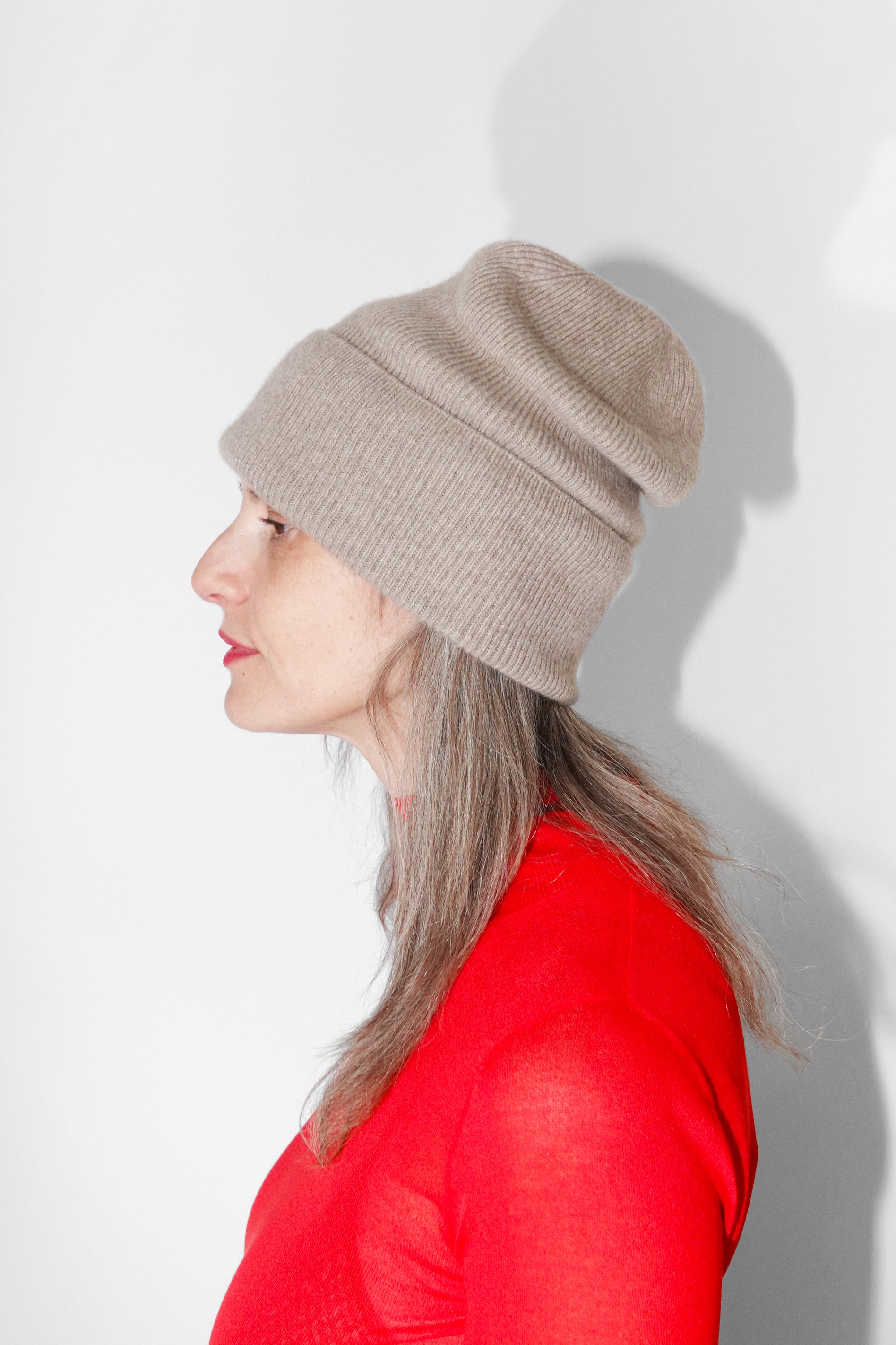 Whit Beanie in Stoppa Brown Recycled Cashmere by Baserange