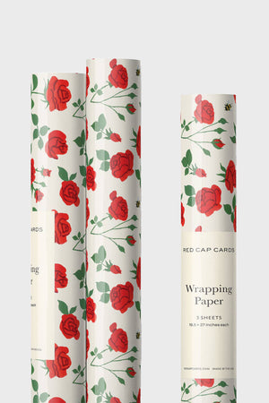 Blooming Roses Wrapping Paper by Red Cap Cards