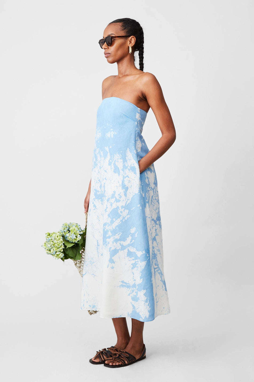 Mercedes Dress in Blue Tumble by Caron Callahan