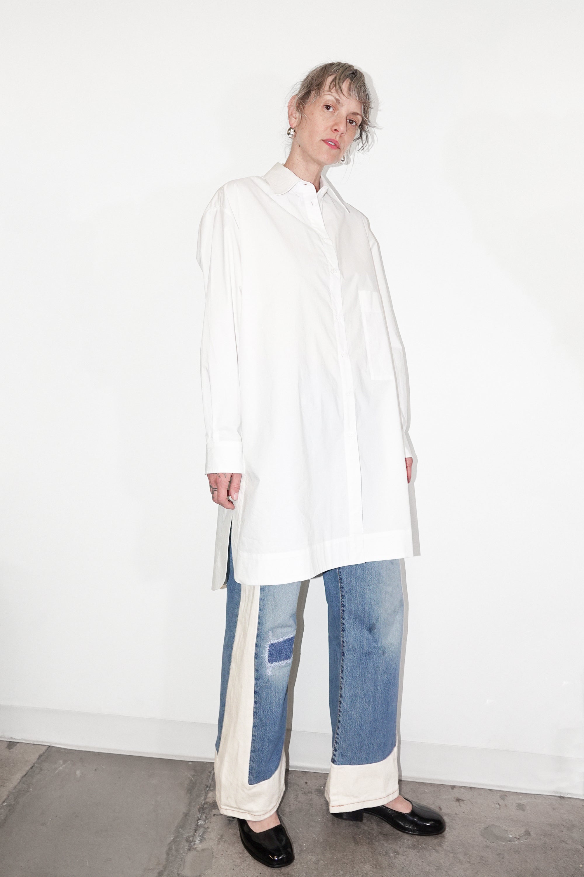 Shirt Dress in White by CAWLEY