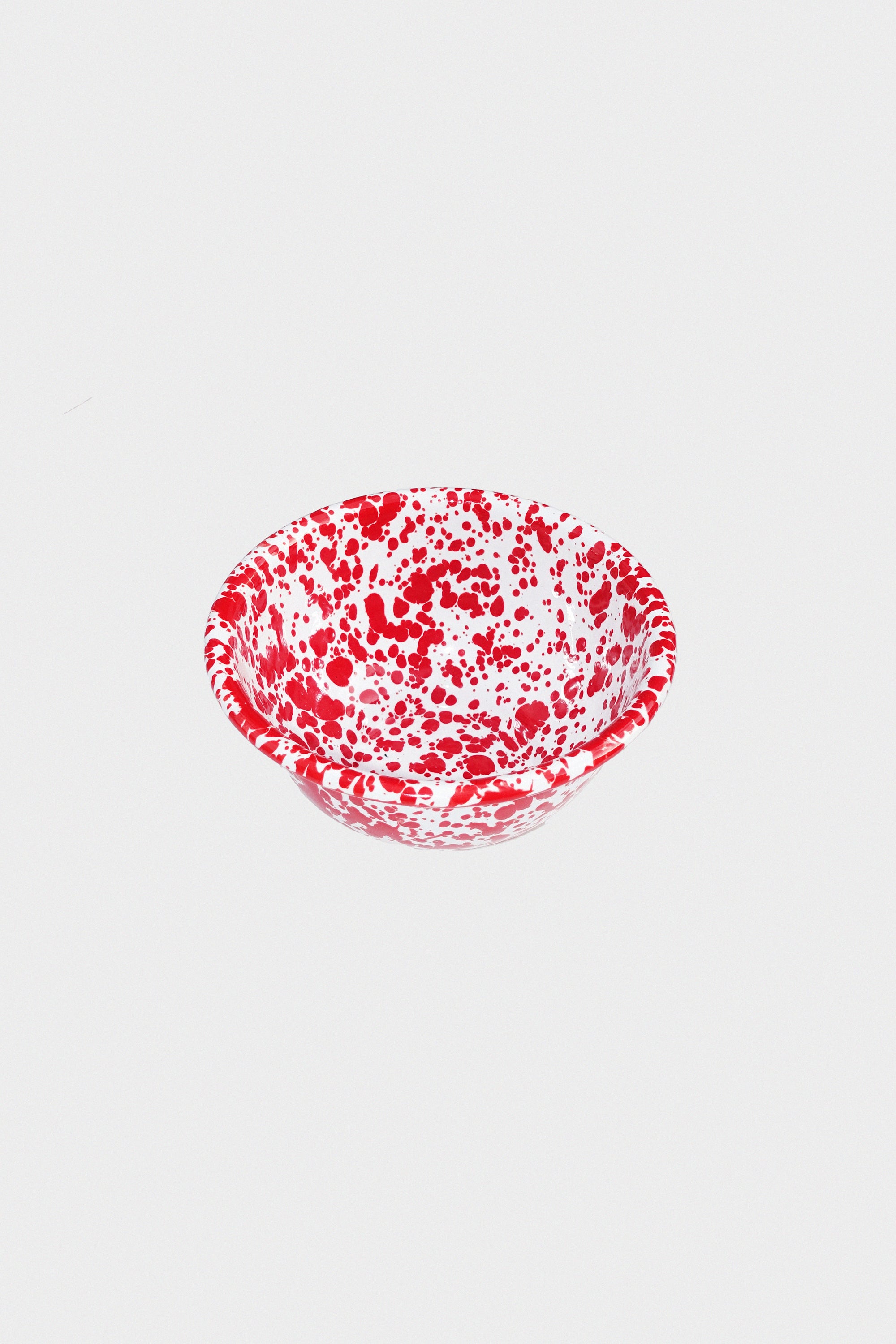 Small Footed Bowl in Red Splatter Enamelware BY CROW CANYON HOME