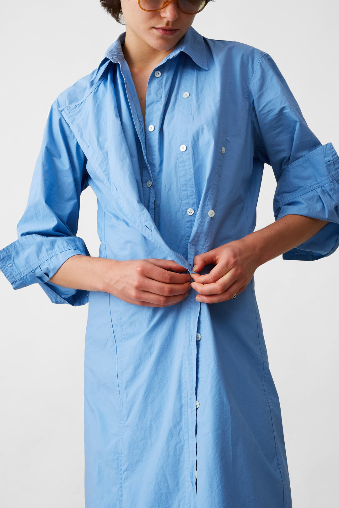 Jones Shirtdress in Ashleigh Blue Poplin by Caron Callahan