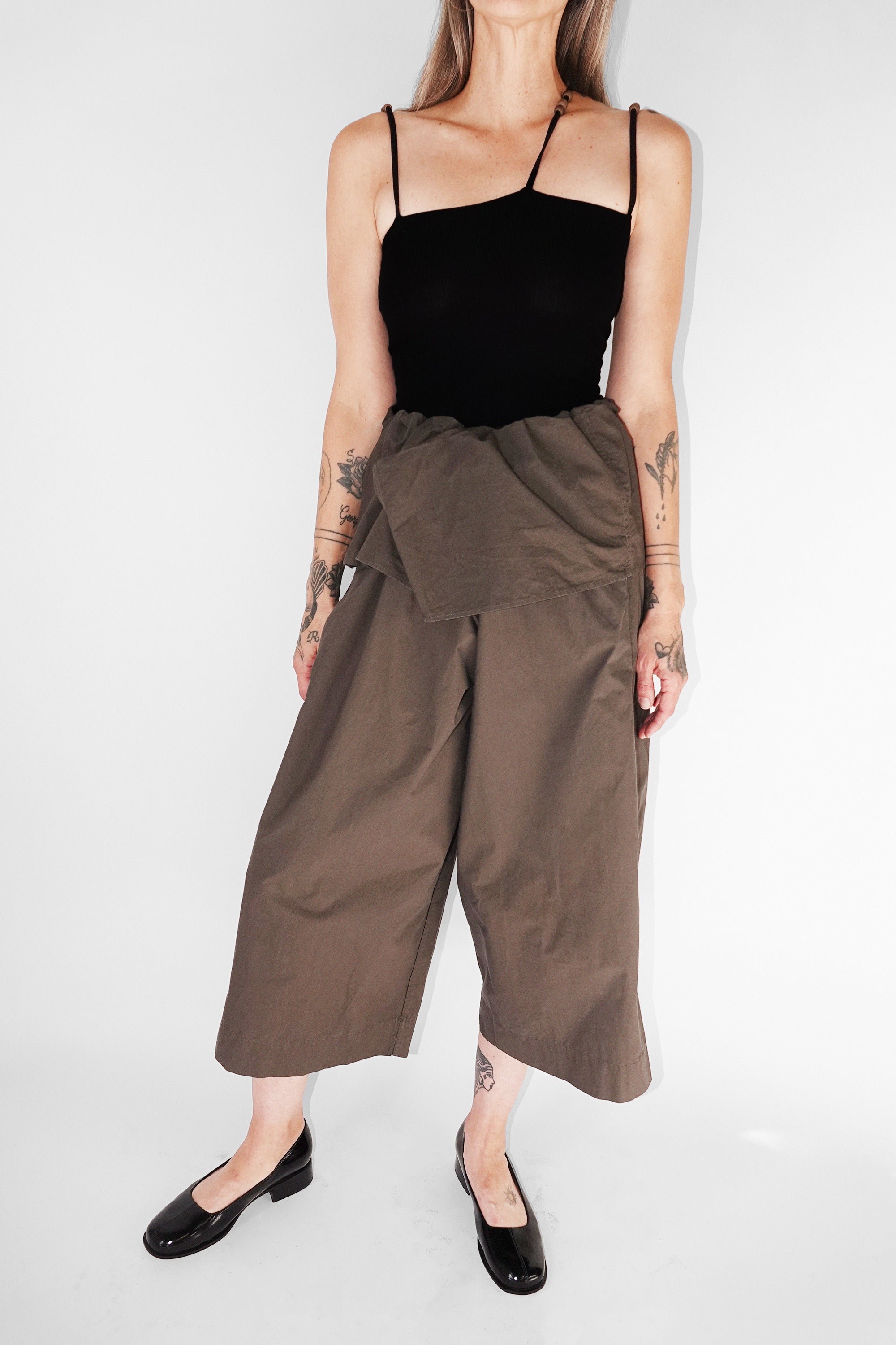 Theos Pant in Chocolate Poplin by Caron Callahan