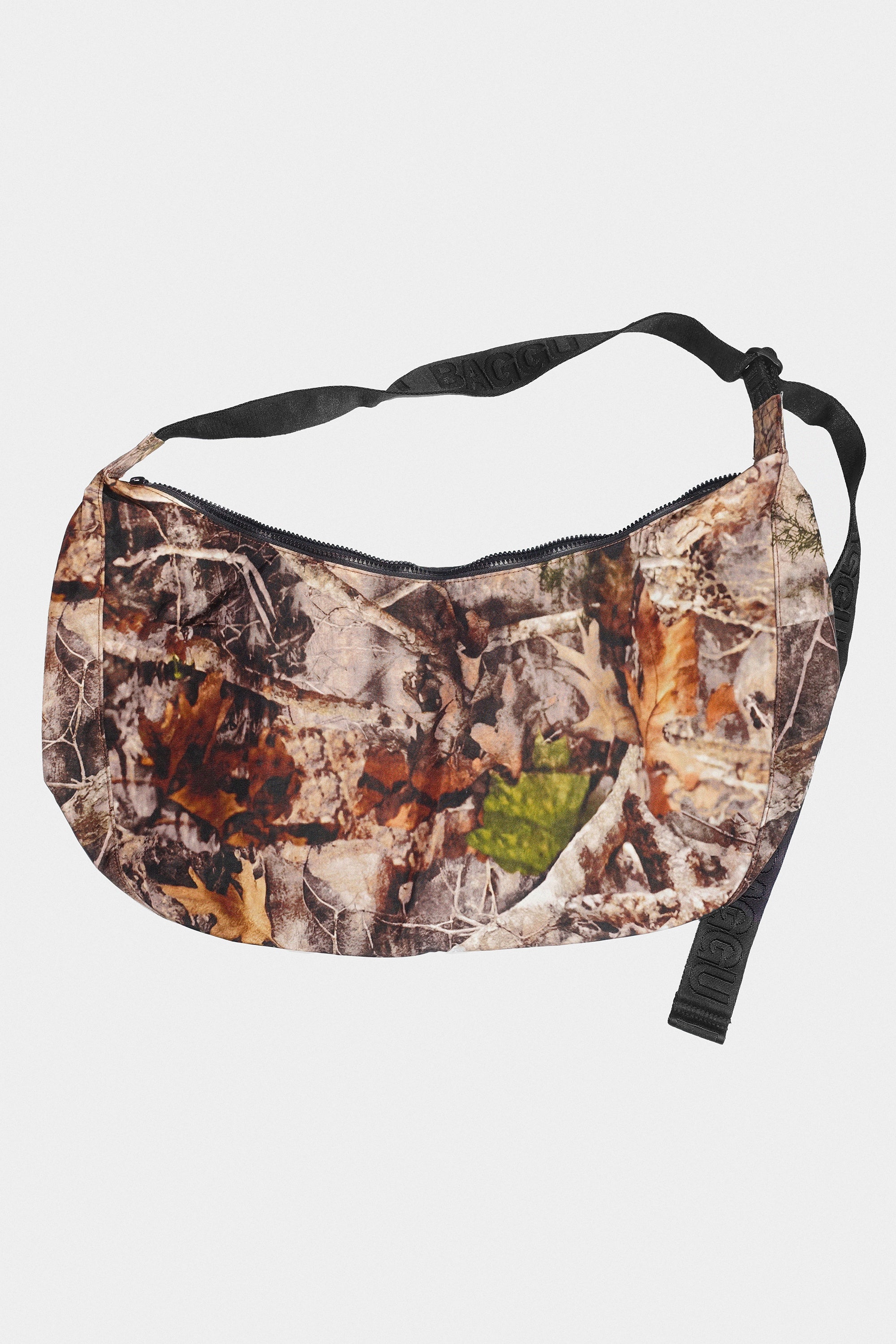 Large Nylon Crescent Bag in Photo Forest