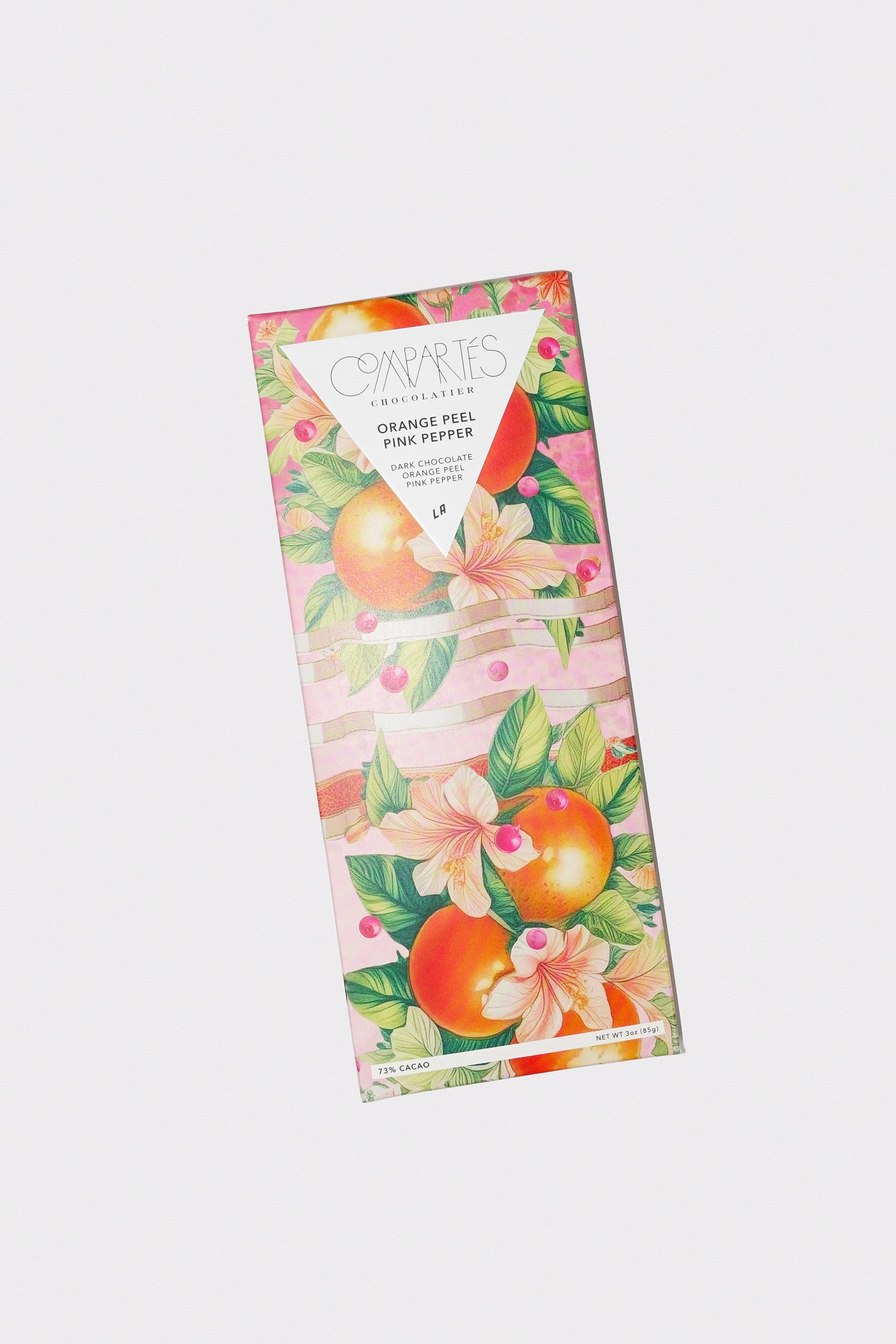 Orange Peel Pink Pepper Dark Chocolate Bar by Compartes