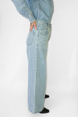 Ayo Pant in Celeste Washed Mission Denim