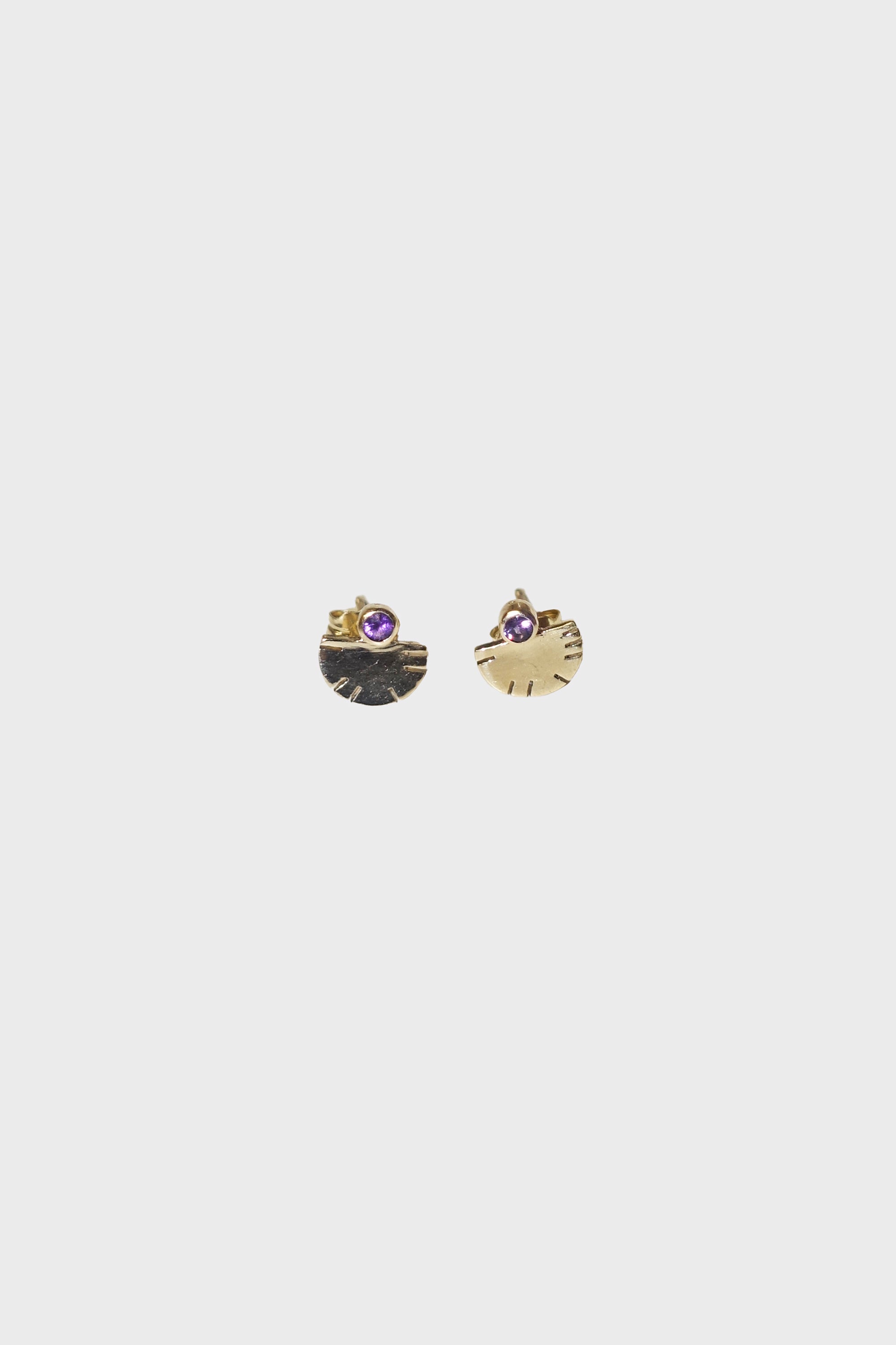 Aquilla Studs in 14k Yellow Gold & Amethyst