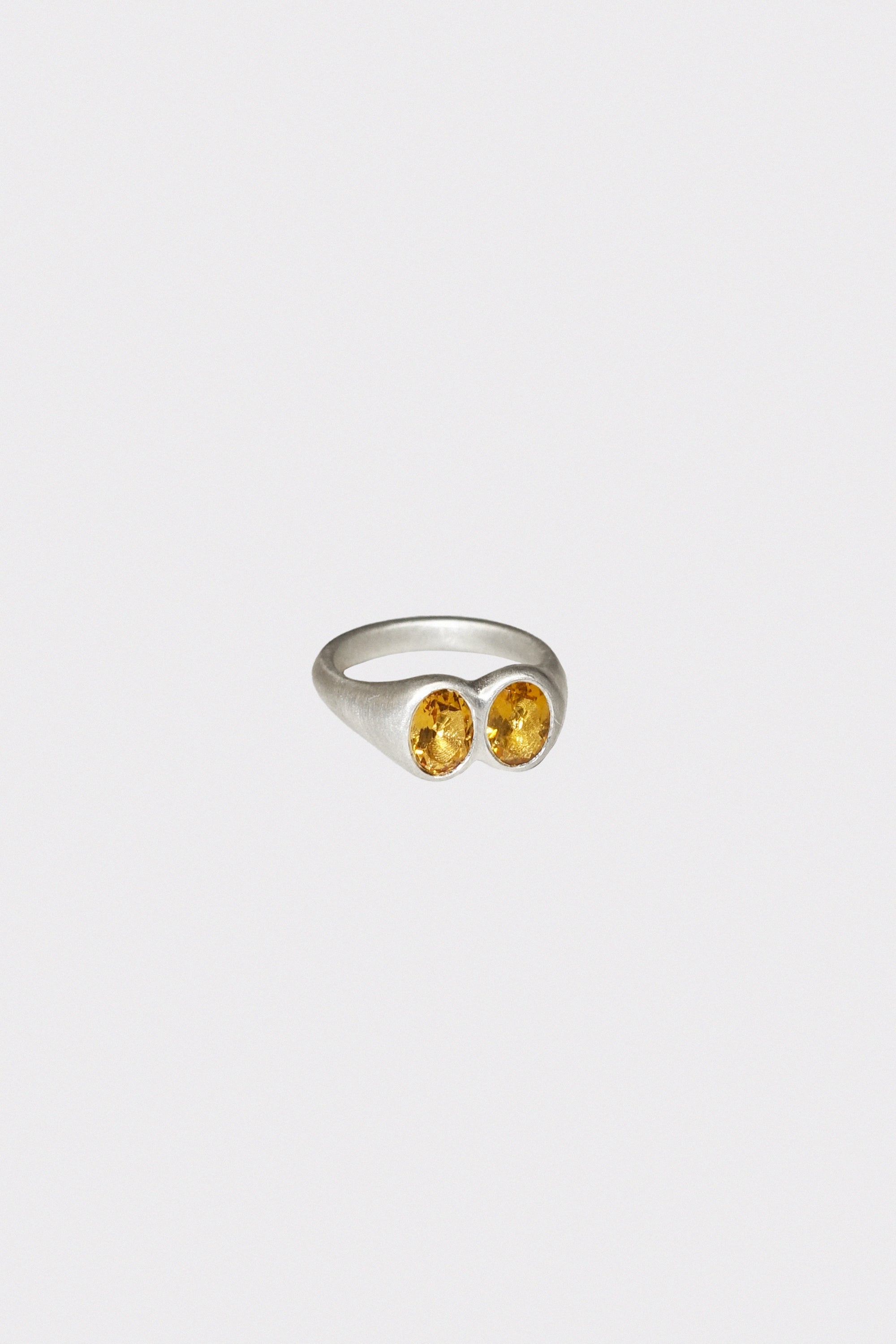 Double Stone Ring in Sterling Silver & Citrine