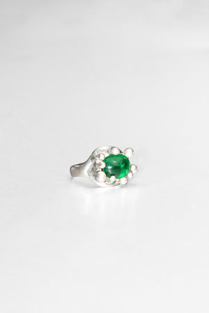 Atrium Ring in Sterling Silver & Green by Mondo Mondo