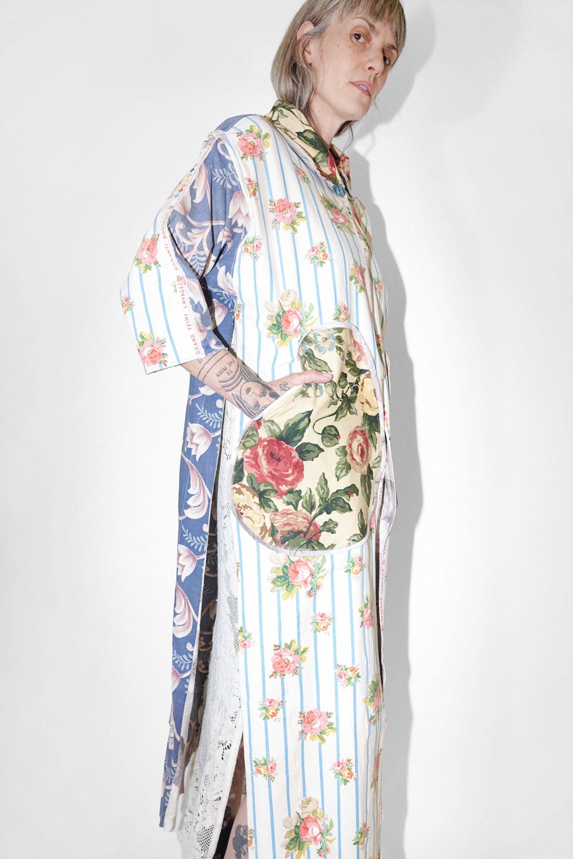 Antique French Floral Duster