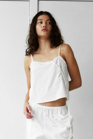 Eyelet Top in White by Deiji Studios