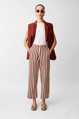 Dexter Pant in Auburn Stripe by Caron Callahan