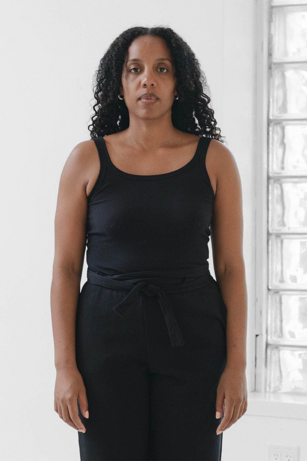 Drive Tank in Black Organic Cotton by Baserange