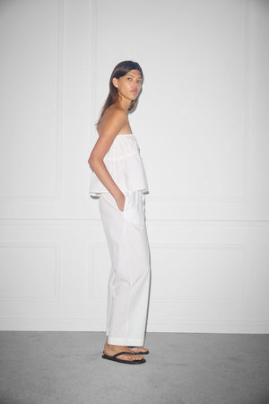 Ease Trouser in White by Deiji Studios