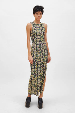 Duet Dress in Moss by Eckhaus Latta