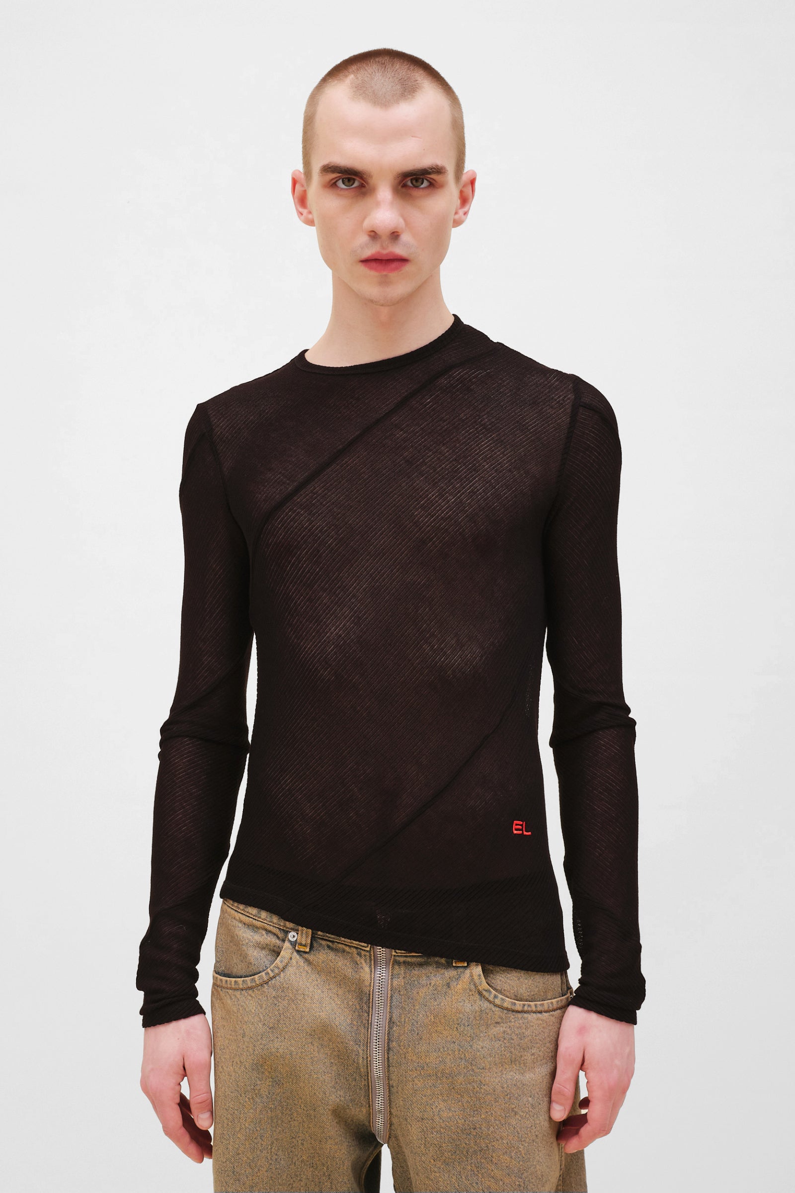 Spiral Long Sleeve in Jet by Eckhaus Latta