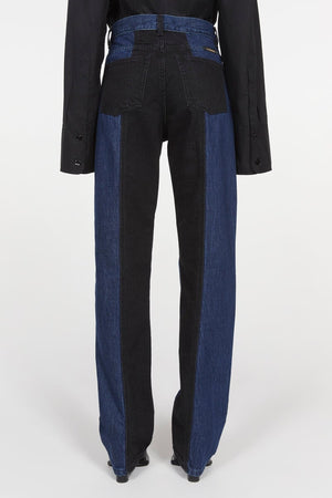 Patchwork Straight Denim in Black & Indigo by Rodebjer http://www.shoprecital.com