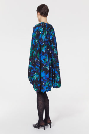 Virginie Floral Dress in Black & Cobalt by Rodebjer http://www.shoprecital.com