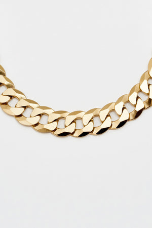 Flat Curb Chain in Gold by Loren Stewart