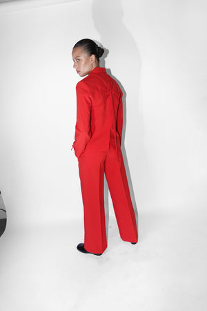 The Glass Pant in Red by Sandy Liang