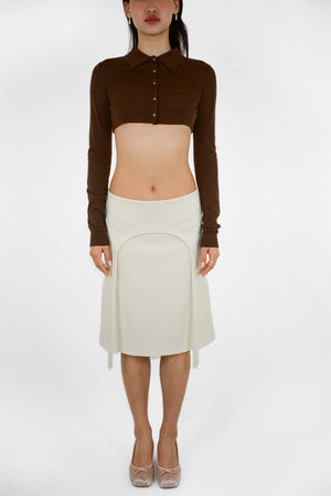 Halper Skirt in Bone by Sandy Liang