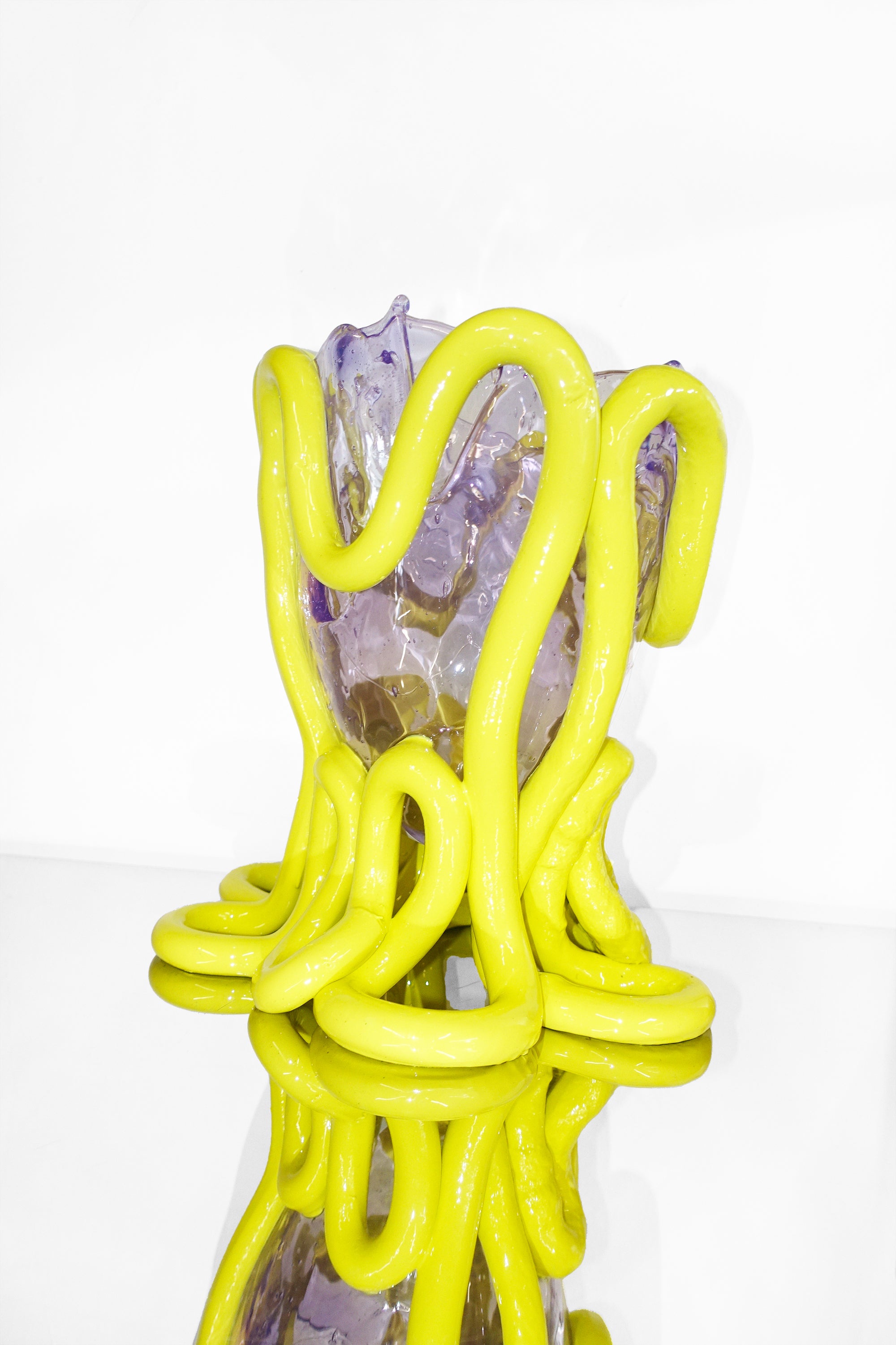 Summer Vase in Clear Lilac & Fluorescent Yellow - Medium BY FISH DESIGN BY GAETANO PESCE