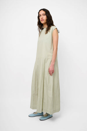 Isabella Dress in Mint & Ecru BY CAWLEY