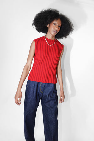 Keyboard Vest in Ruby by Eckhaus Latta