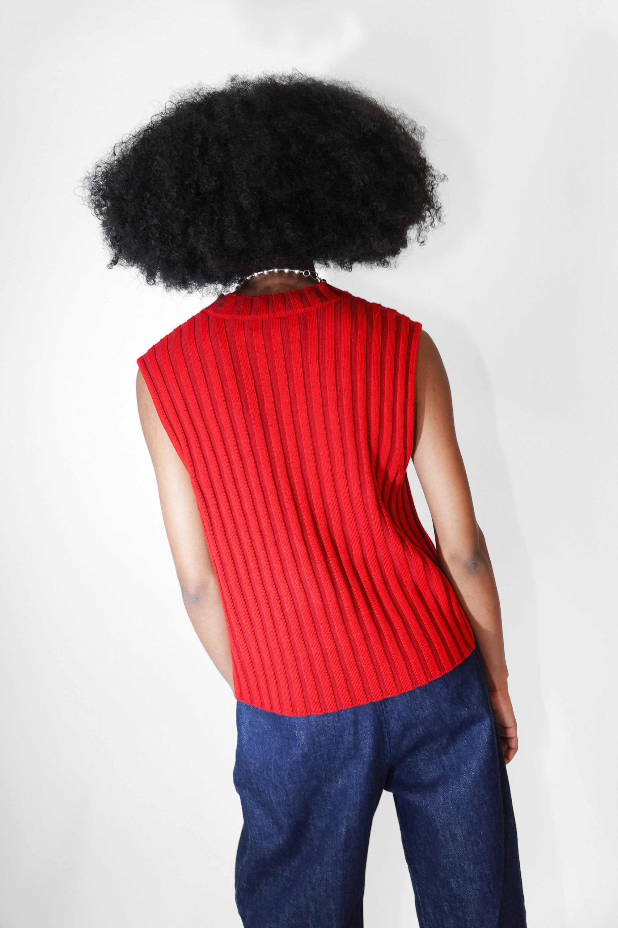 Keyboard Vest in Ruby by Eckhaus Latta