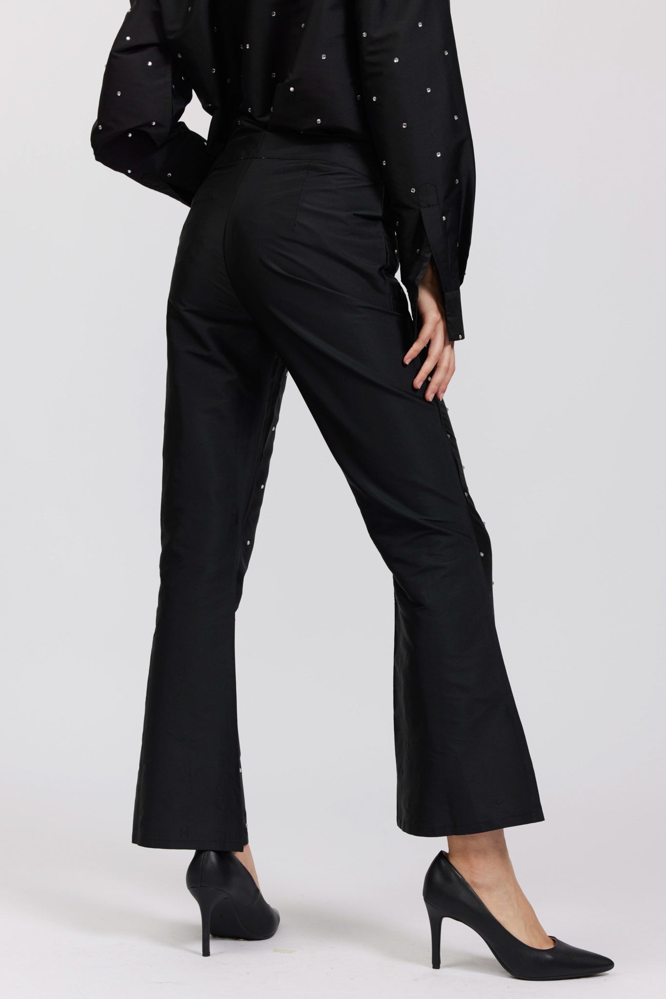 Lawyer Pant in Black Rhinestone BY BATSHEVA