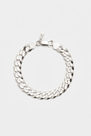 Flat Curb Chain Bracelet in Sterling Silver by Loren Stewart