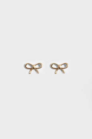 Mini Bow Studs in 14k Yellow Gold