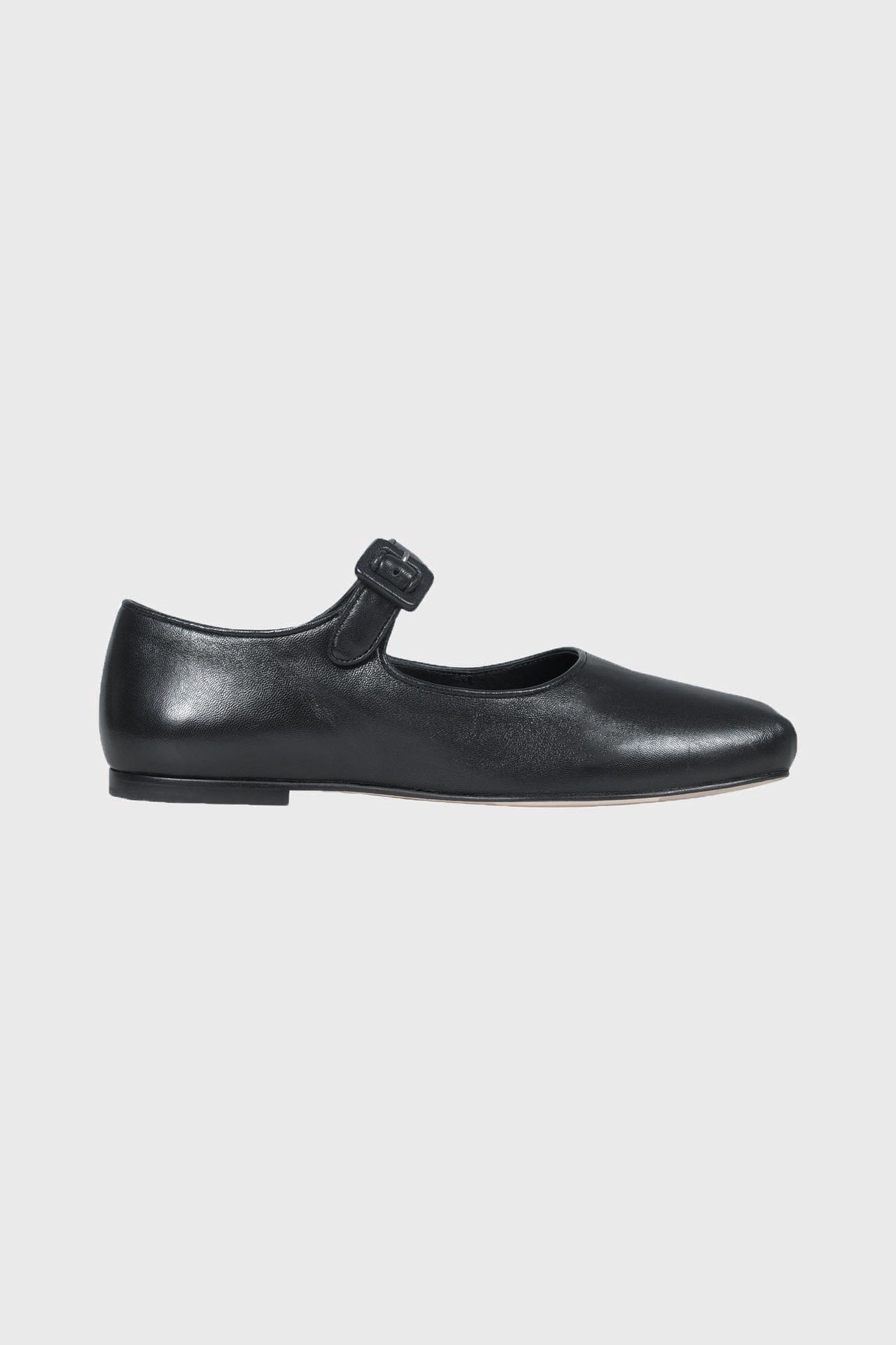 Mary Jane Pointe in Black Nappa Leather
