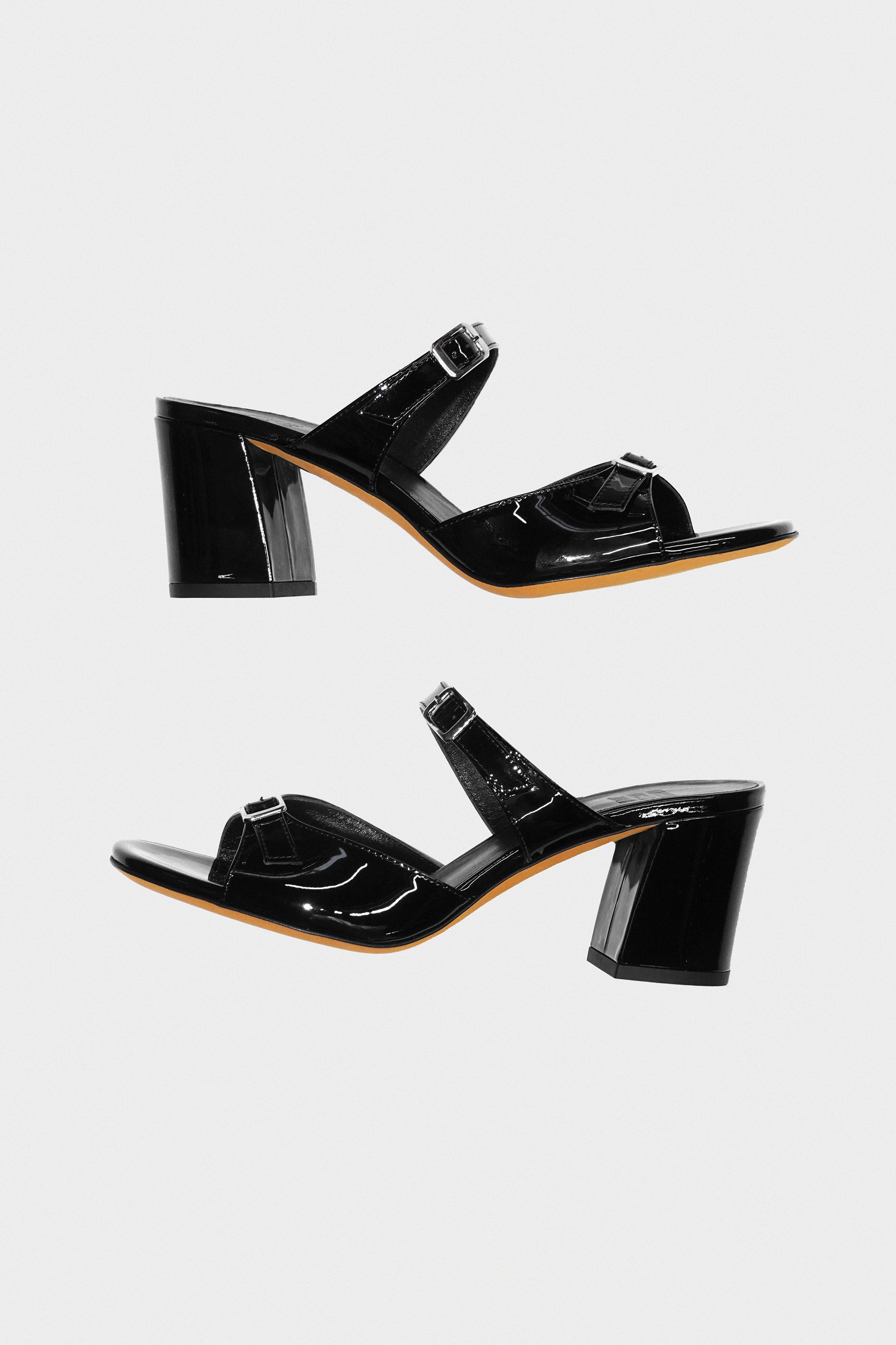 Una Sandal in Black Patent by Maryam Nassir Zadeh