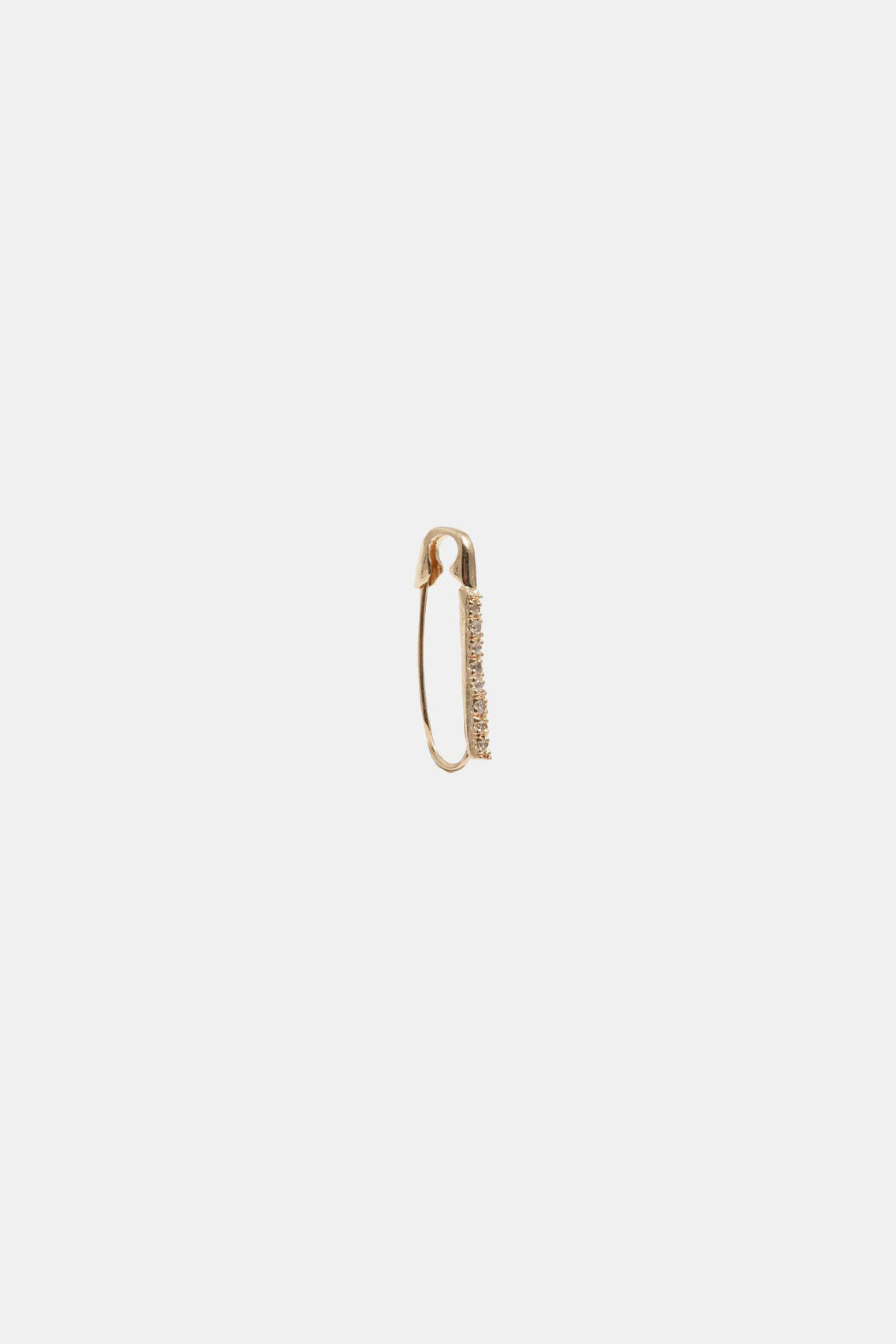 Mini Diamond Safety Pin Earring in 14k Yellow Gold by Loren Stewart