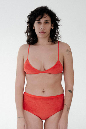 Mississippi Bra in Mino Red Ecovero Velour by Baserange