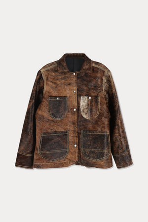 Rachel Comey Minelli jacket brown calf hair