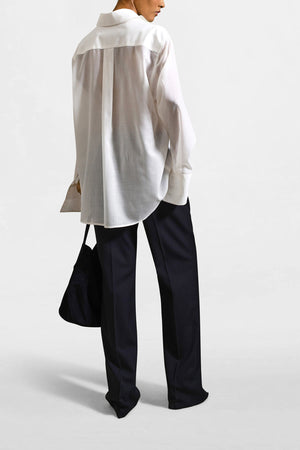 Chloé Bib Button Down in Summer Wool Voile