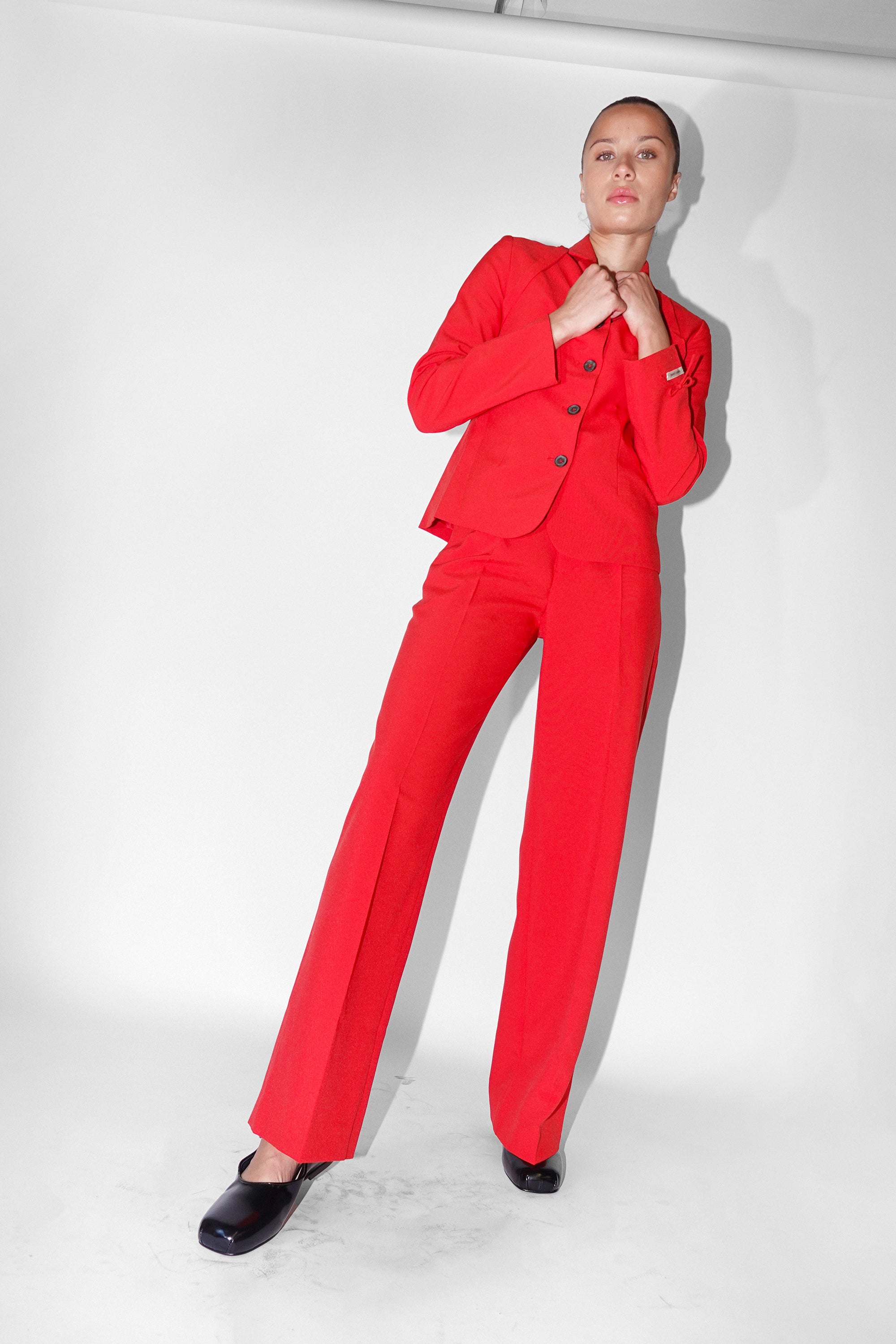 Glass Pant in Red by Sandy Liang