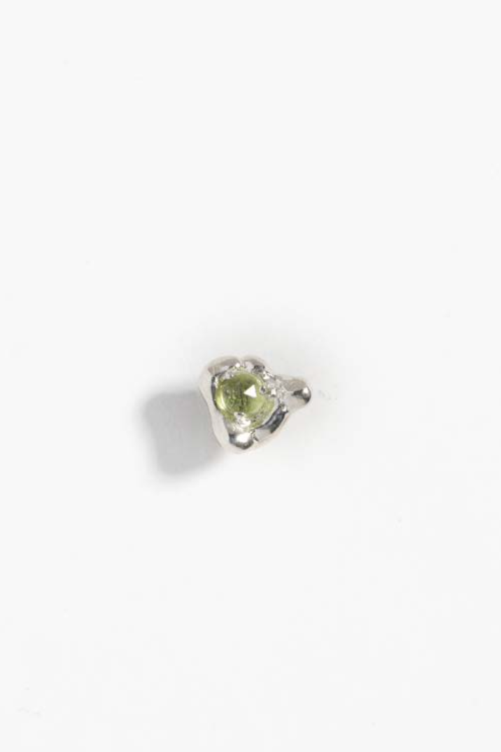 Tash Stud in Sterling Silver & Peridot