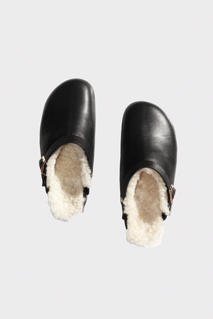 Shearling Clog in Kohl by Beatrice Valenzuela