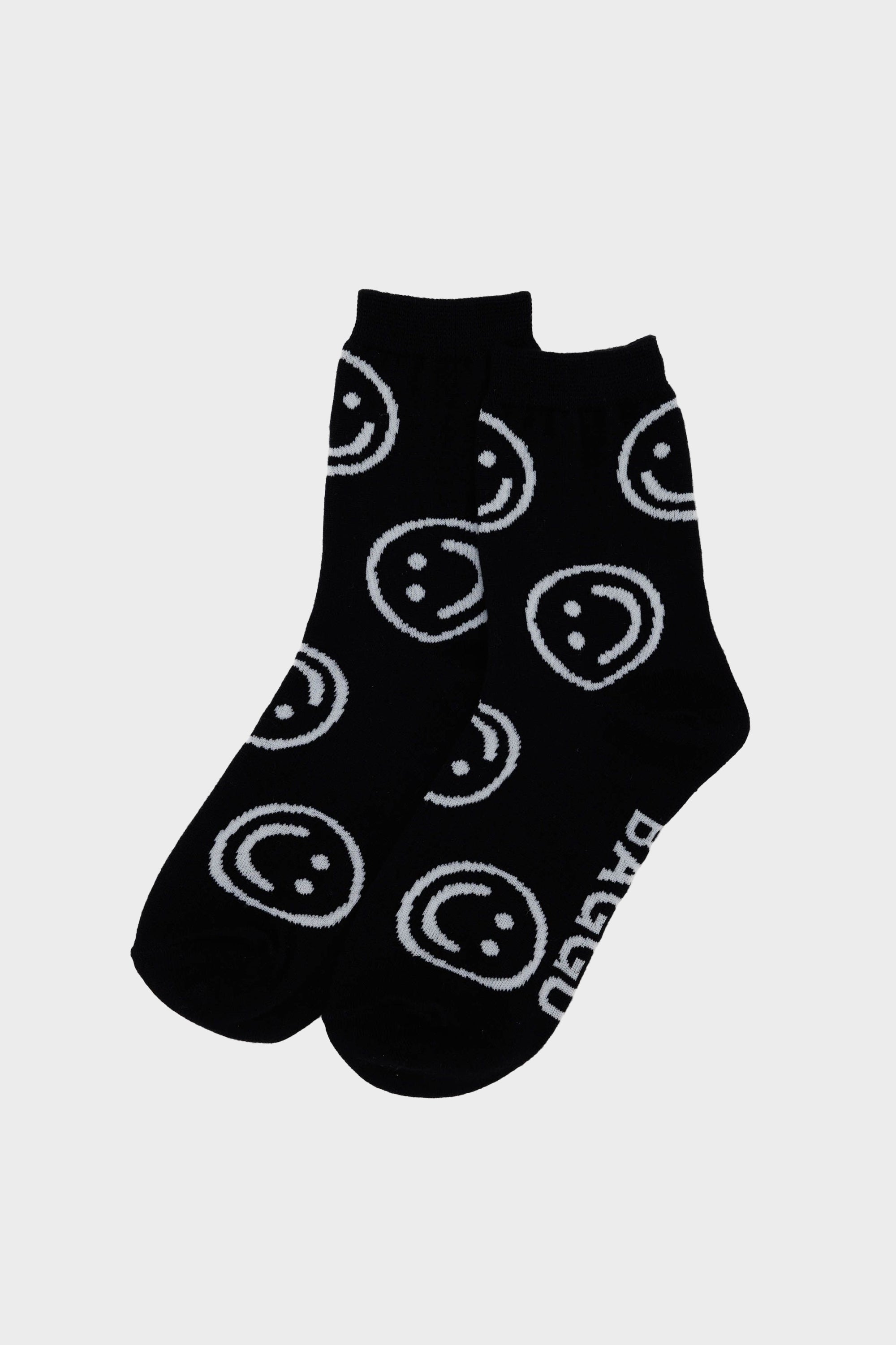 Crew Socks in Black Happy